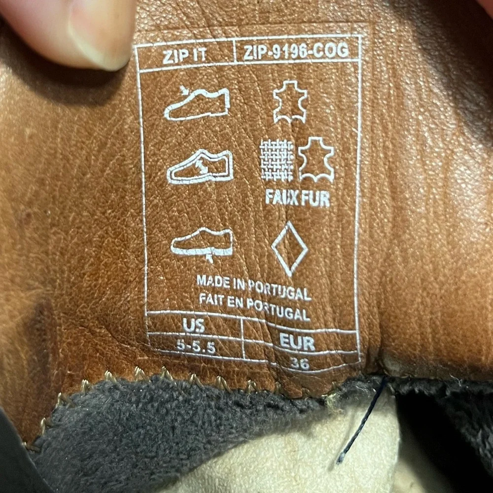 Taos Zip It Leather Ankle Boots | US 5–5.5 (EU 36) | Arch Support | 9196-COG